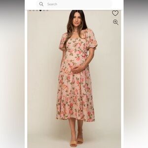 Pinkblush Pink  Smocked Puff Sleeve Maxi Dress